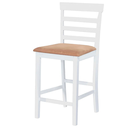 vidaXL Table haute et 4 tabourets de bar Bois Blanc