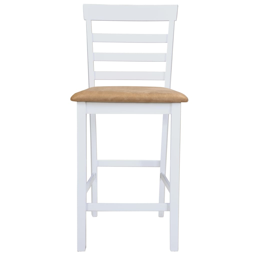 vidaXL Table haute et 4 tabourets de bar Bois Blanc
