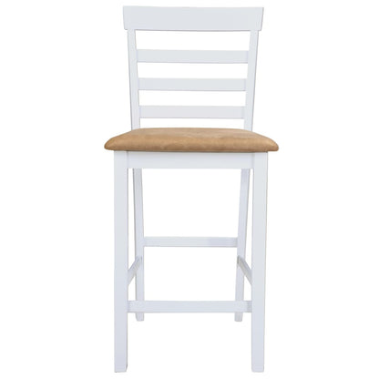 vidaXL Table haute et 4 tabourets de bar Bois Blanc