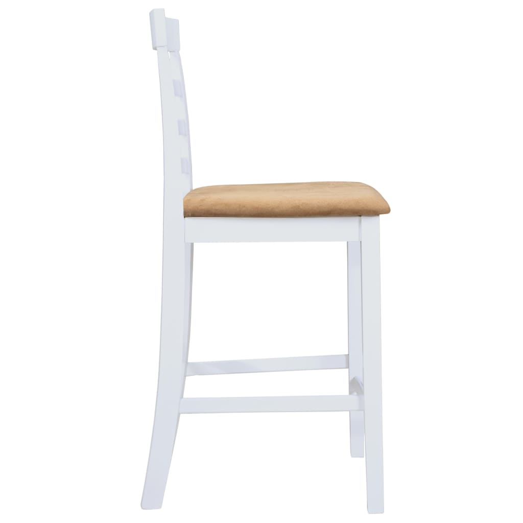 vidaXL Table haute et 4 tabourets de bar Bois Blanc