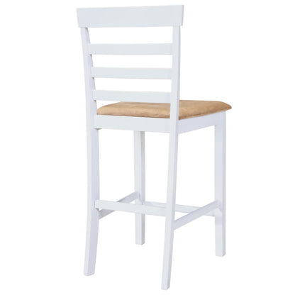 vidaXL Table haute et 4 tabourets de bar Bois Blanc