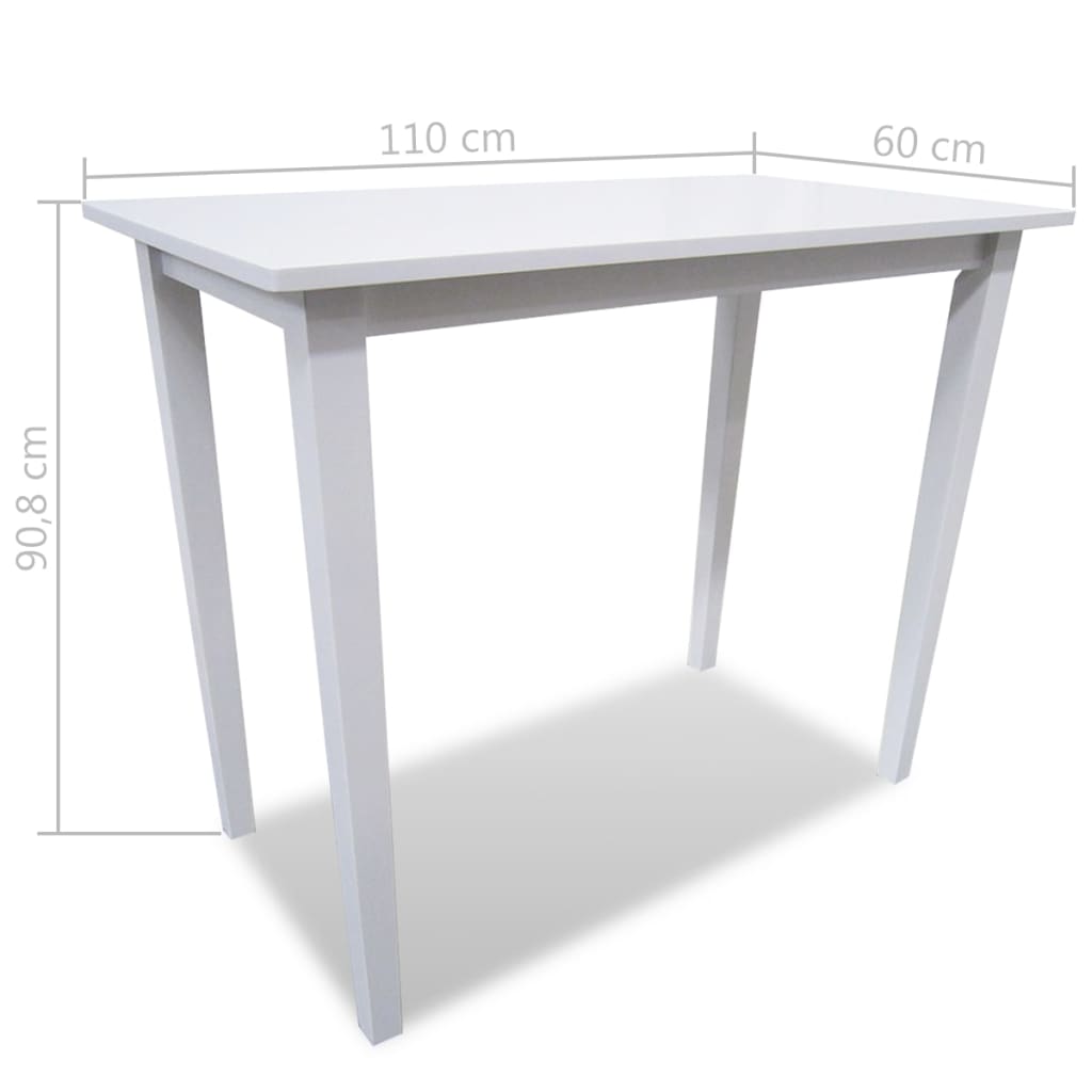 vidaXL Table haute et 4 tabourets de bar Bois Blanc
