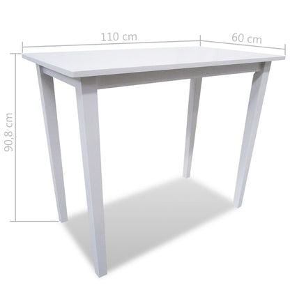 vidaXL Table haute et 4 tabourets de bar Bois Blanc