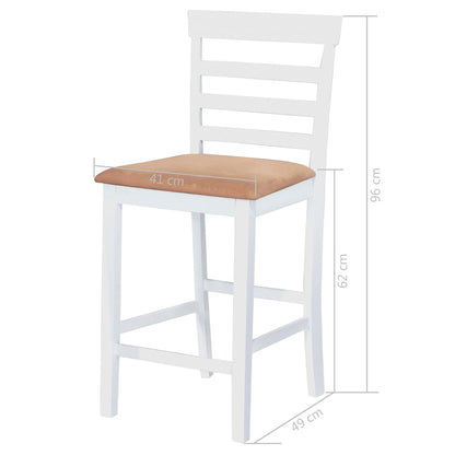 vidaXL Table haute et 4 tabourets de bar Bois Blanc