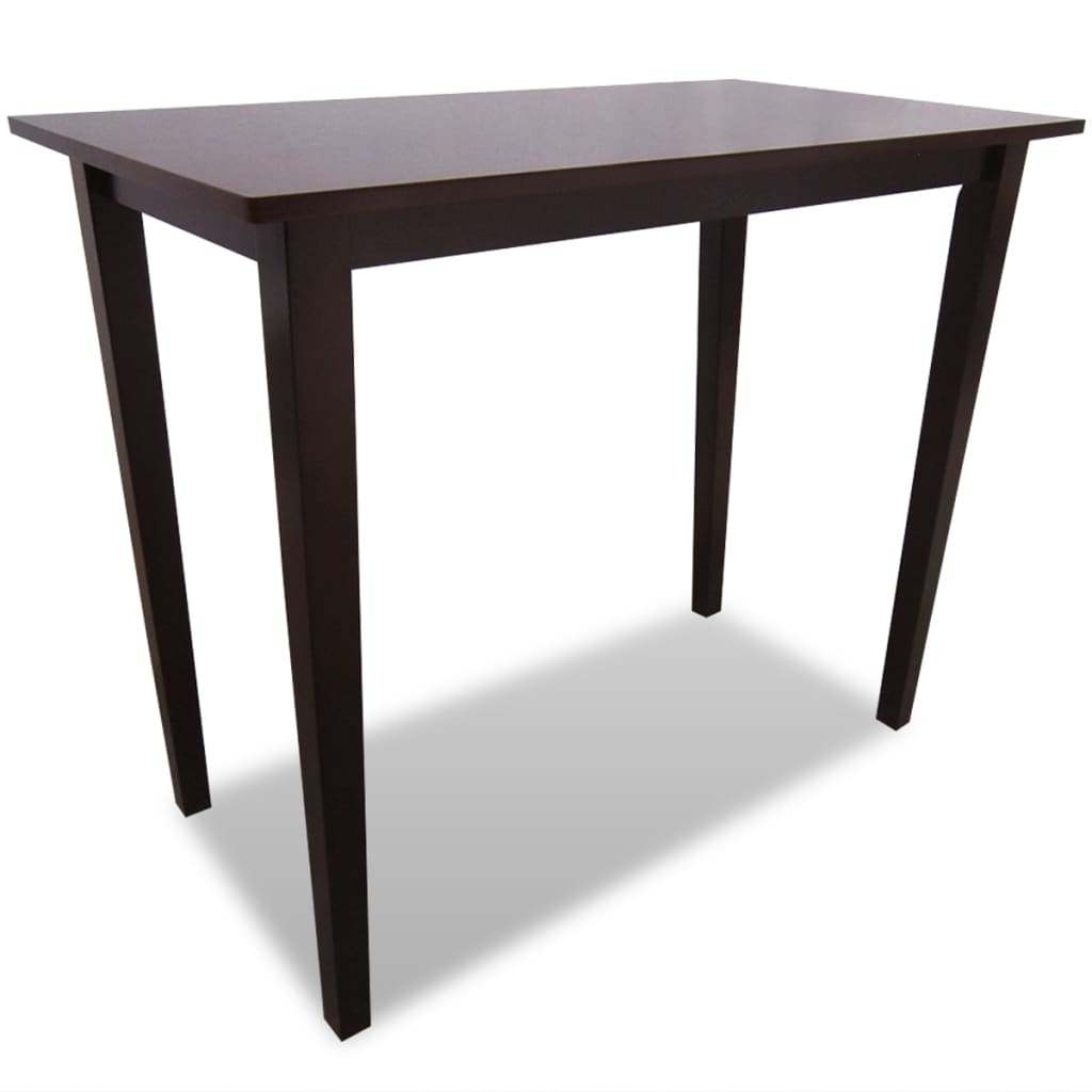vidaXL Table haute en bois et 4 tabourets de bar marron