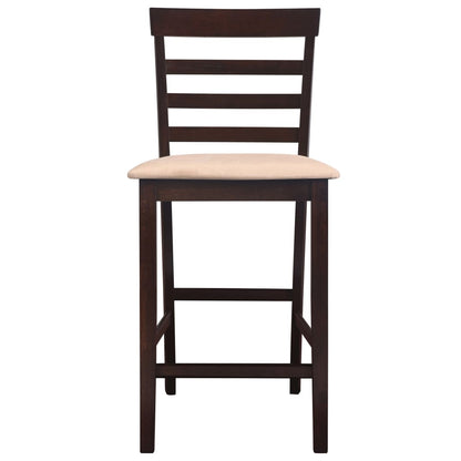 vidaXL Table haute en bois et 4 tabourets de bar marron