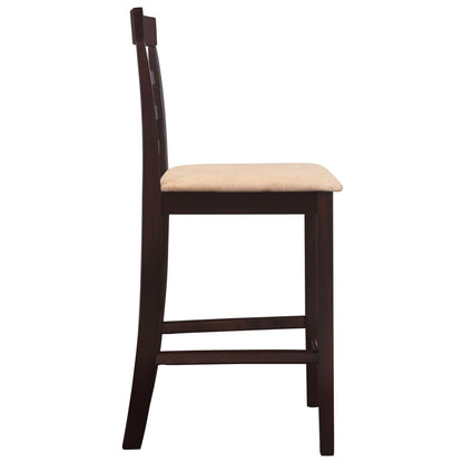 vidaXL Table haute en bois et 4 tabourets de bar marron