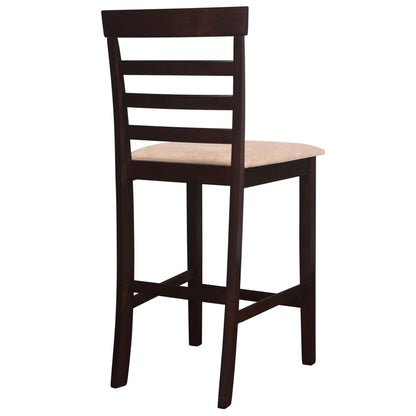 vidaXL Table haute en bois et 4 tabourets de bar marron
