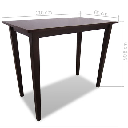 vidaXL Table haute en bois et 4 tabourets de bar marron