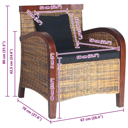 vidaXL Sessel Rattan Handgeflochten
