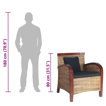 vidaXL Sessel Rattan Handgeflochten