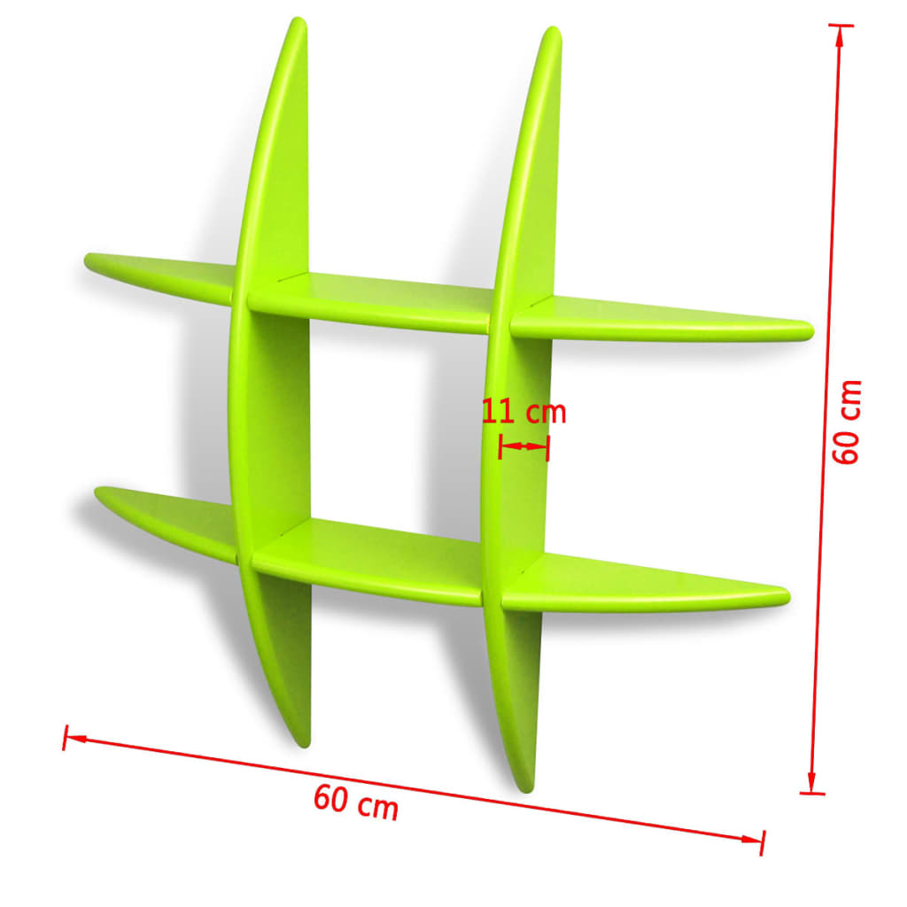 vidaXL Wandregal MDF Grün