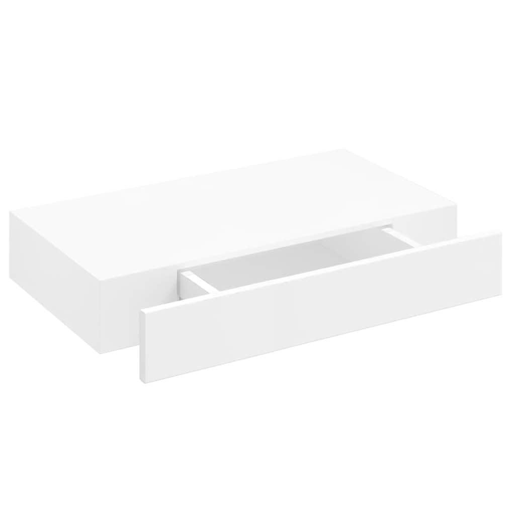 vidaXL Wandregal mit Schublade MDF Weiß