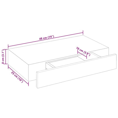 vidaXL Wandregal mit Schublade MDF Weiß