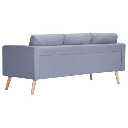 vidaXL Sofa 3-Sitzer Stoff Hellgrau