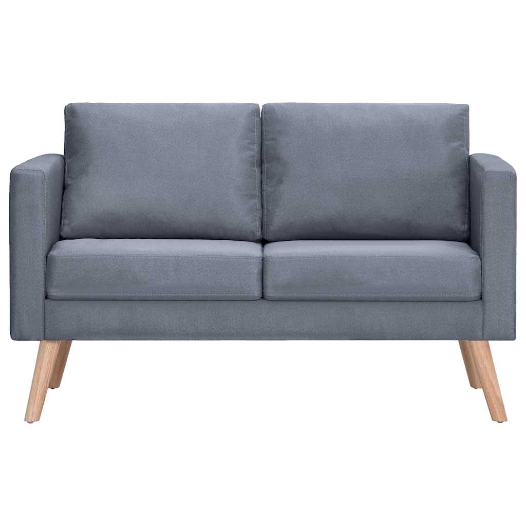 vidaXL Sofa 2-Sitzer Stoff Dunkelgrau