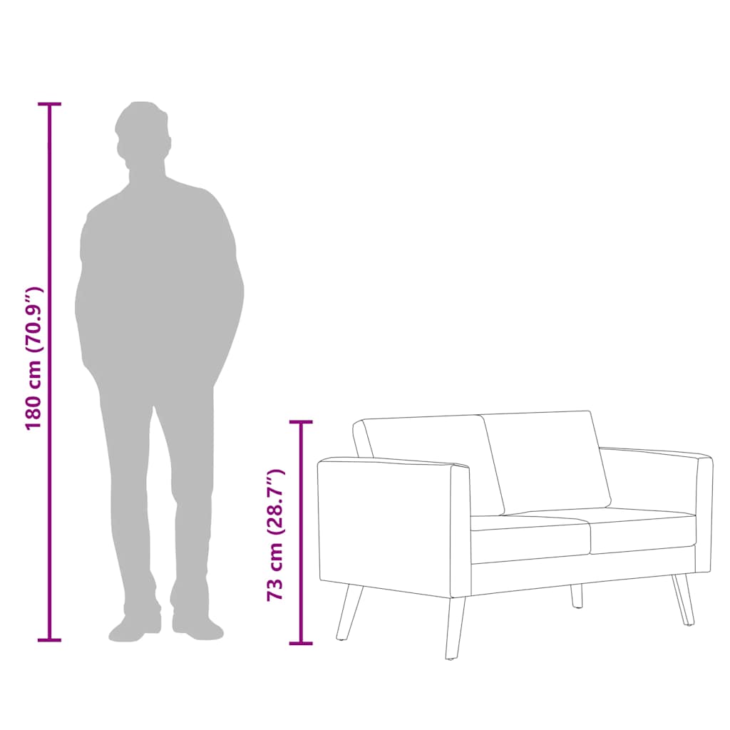 vidaXL Sofa 2-Sitzer Stoff Dunkelgrau