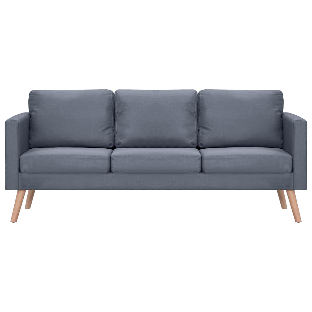 vidaXL Sofa 3-Sitzer Stoff Dunkelgrau