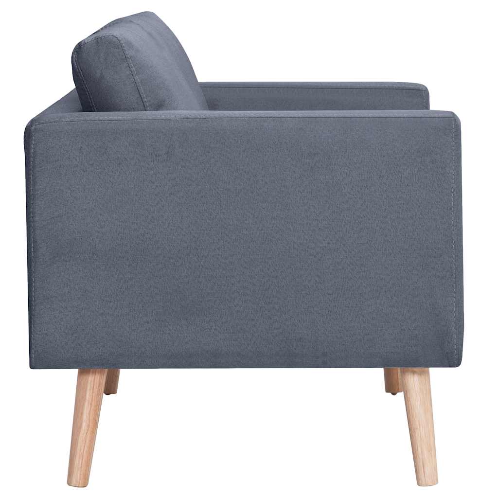 vidaXL Sofa 3-Sitzer Stoff Dunkelgrau