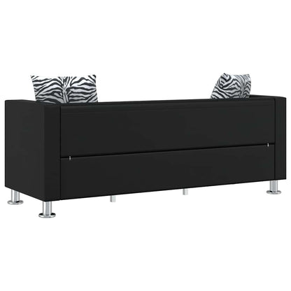 vidaXL Sofa 3-Sitzer Kunstleder Schwarz
