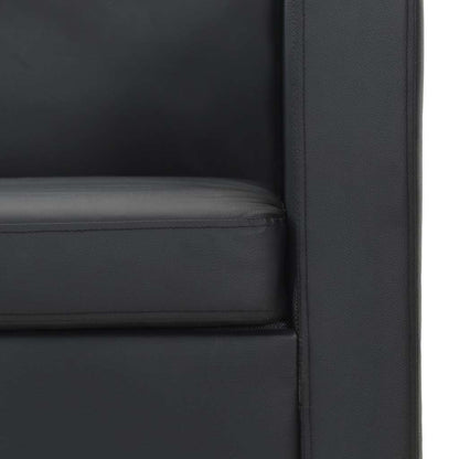 vidaXL Sofa 3-Sitzer Kunstleder Schwarz
