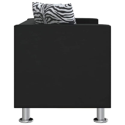 vidaXL 2-Sitzer-Sofa Kunstleder Schwarz