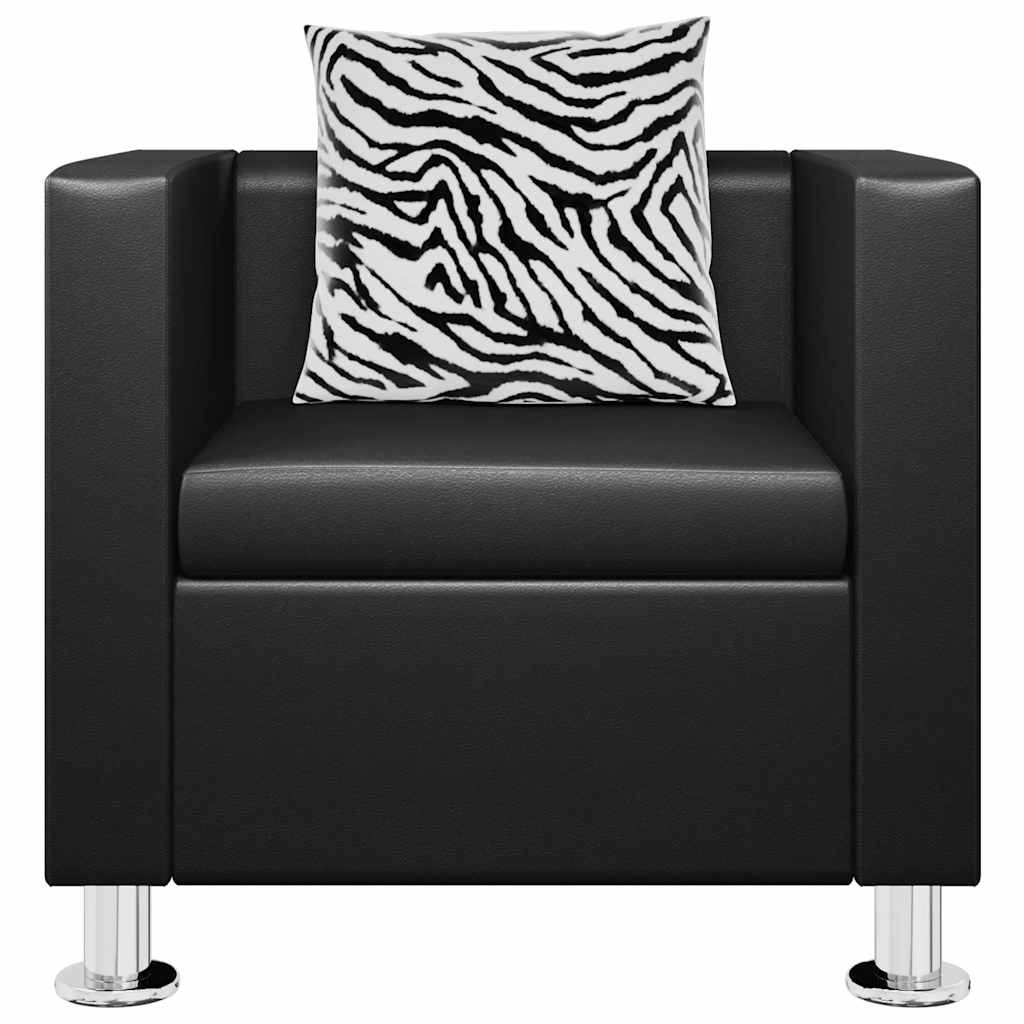 vidaXL Sessel Schwarz Kunstleder