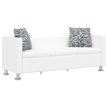 vidaXL Sofa 3-Sitzer Kunstleder Weiß