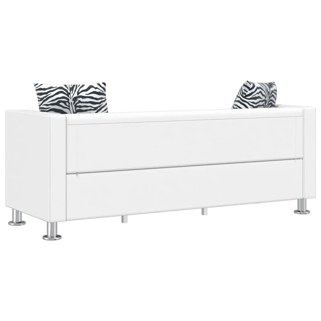 vidaXL Sofa 3-Sitzer Kunstleder Weiß