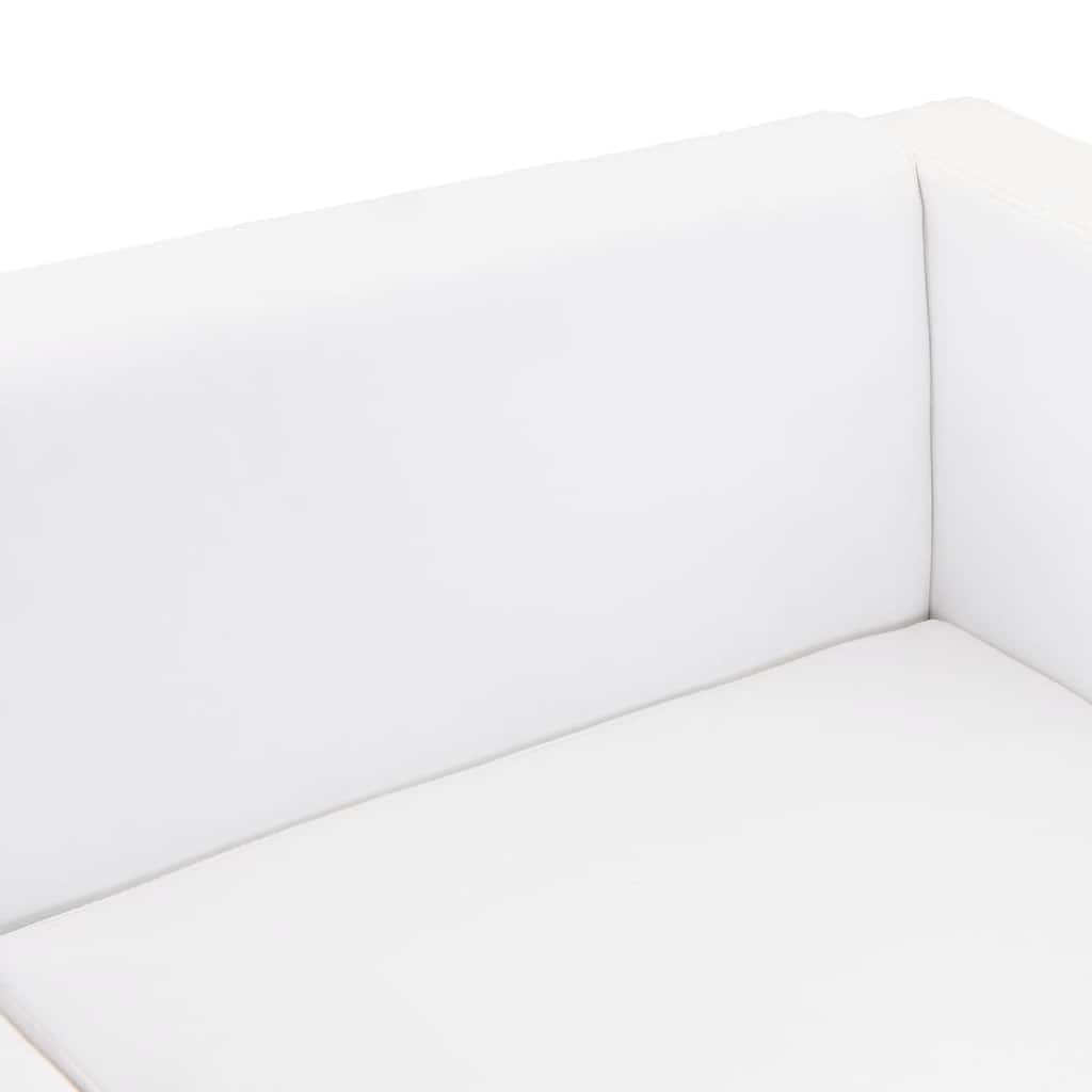 vidaXL Sofa 3-Sitzer Kunstleder Weiß