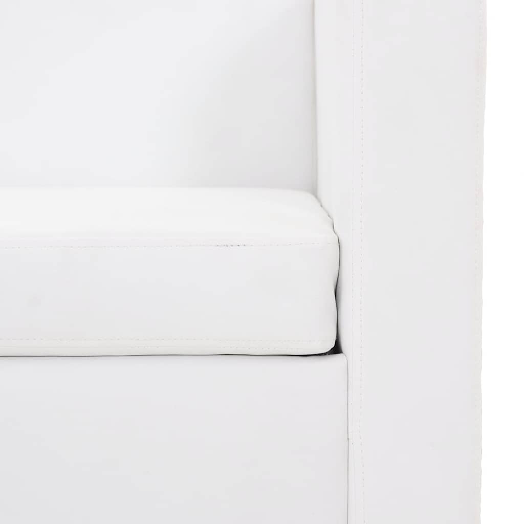 vidaXL Sofa 3-Sitzer Kunstleder Weiß