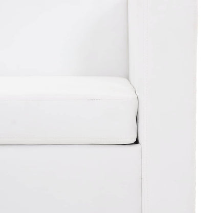 vidaXL Sofa 3-Sitzer Kunstleder Weiß