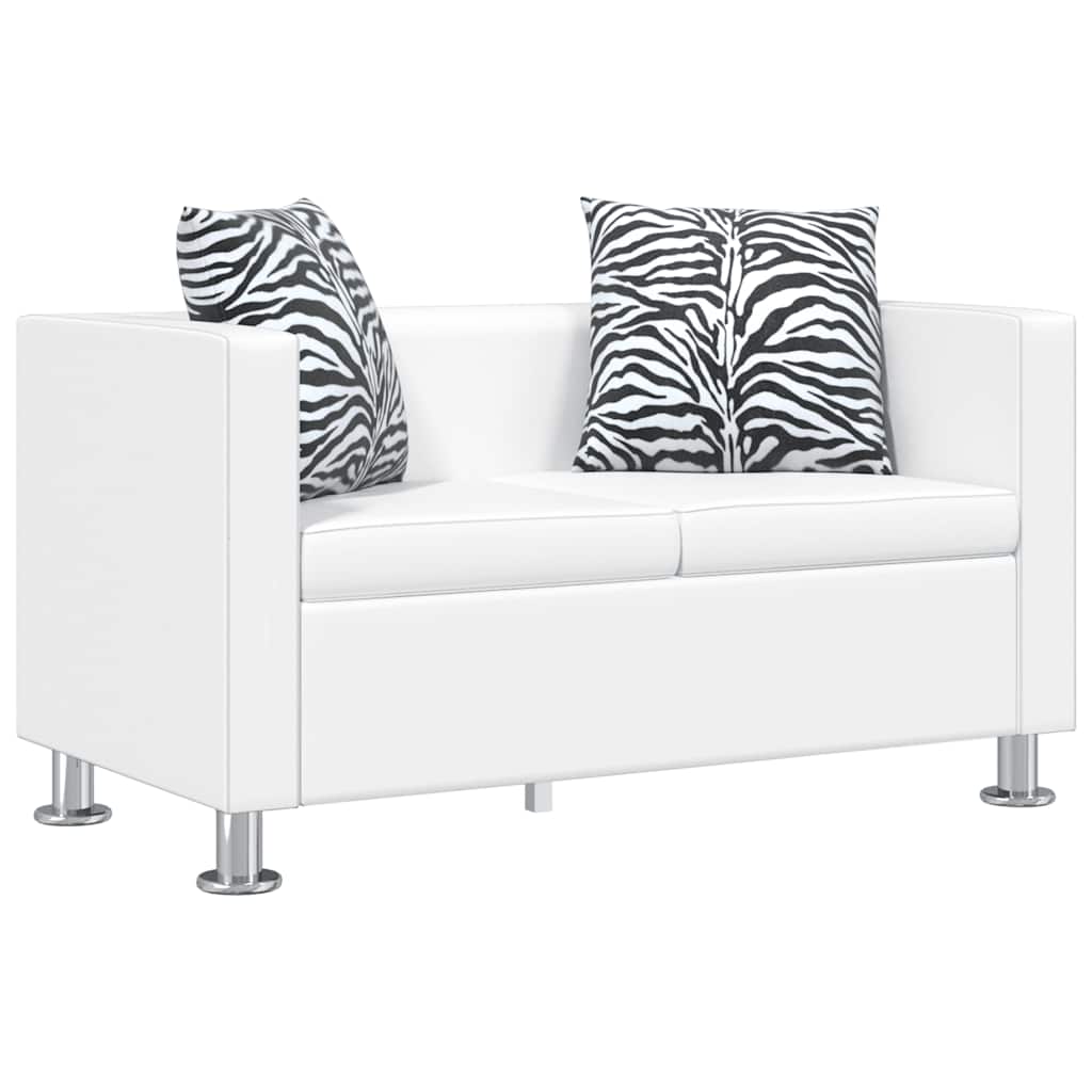 vidaXL 2-Sitzer-Sofa Kunstleder Weiß