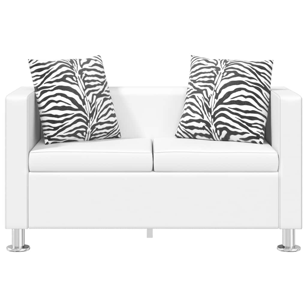 vidaXL 2-Sitzer-Sofa Kunstleder Weiß
