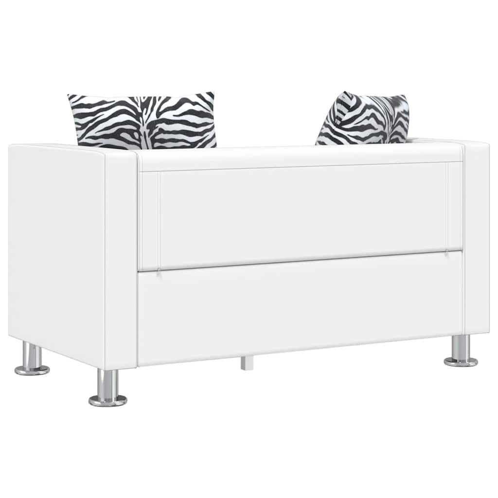 vidaXL 2-Sitzer-Sofa Kunstleder Weiß
