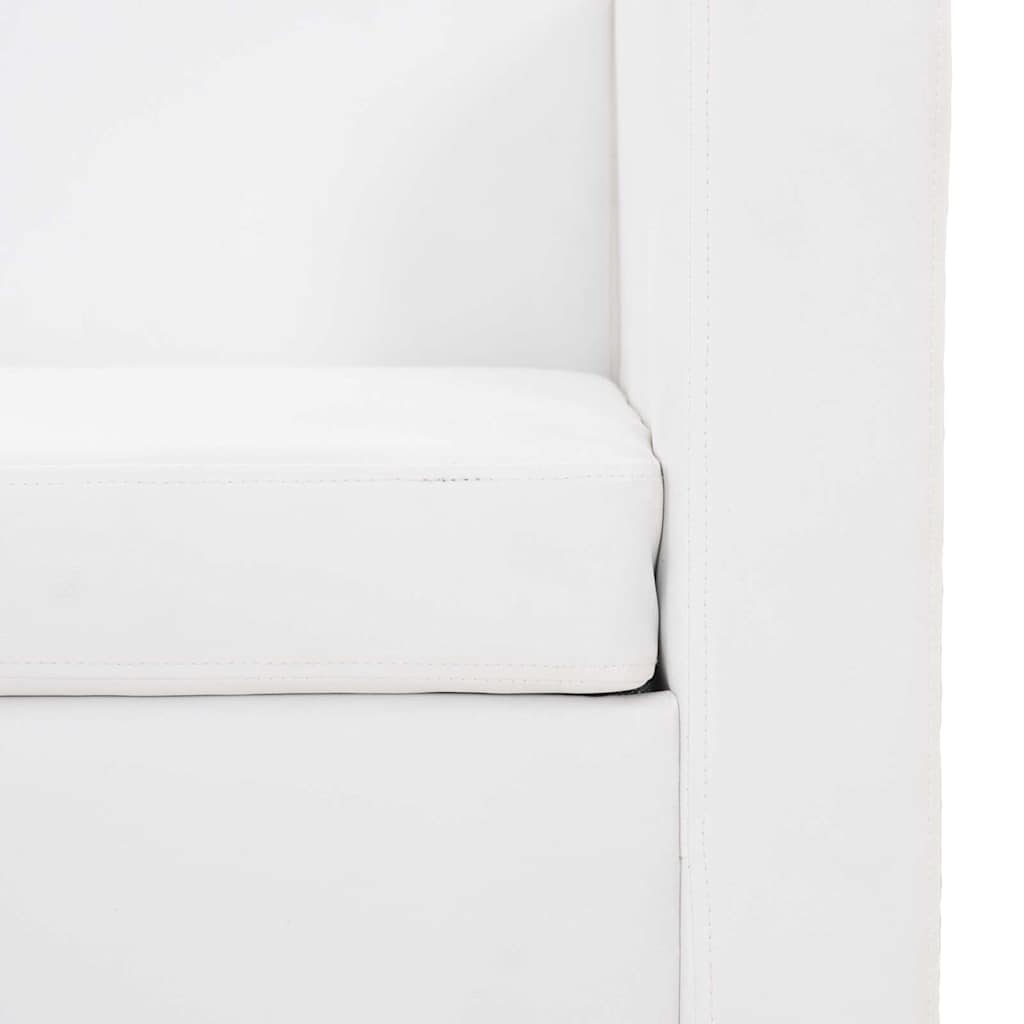 vidaXL 2-Sitzer-Sofa Kunstleder Weiß