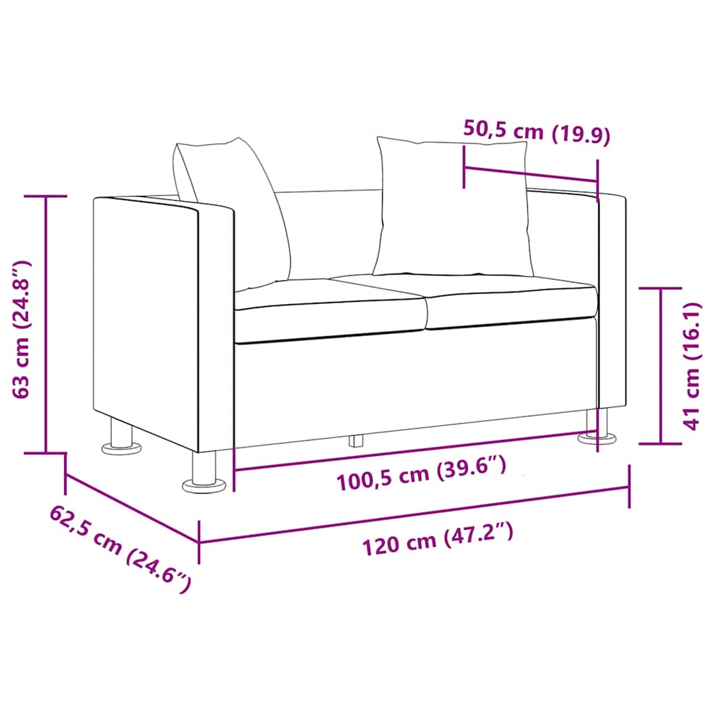 vidaXL 2-Sitzer-Sofa Kunstleder Weiß