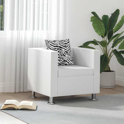 vidaXL Sessel Weiß Kunstleder