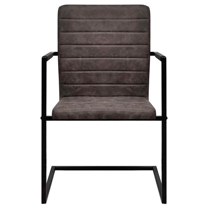 vidaXL Freischwinger 2 Stk. Dunkelbraun Kunstleder