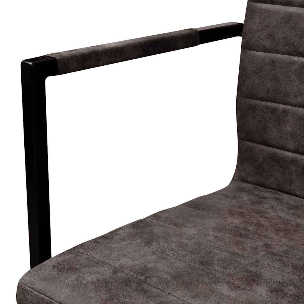 vidaXL Freischwinger 2 Stk. Dunkelbraun Kunstleder