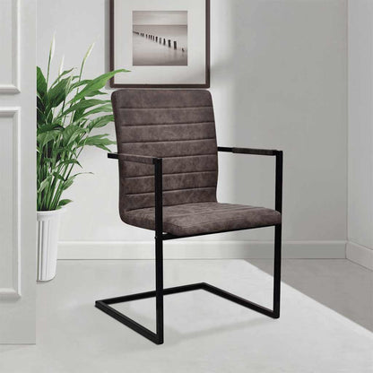 vidaXL Freischwinger 2 Stk. Dunkelbraun Kunstleder
