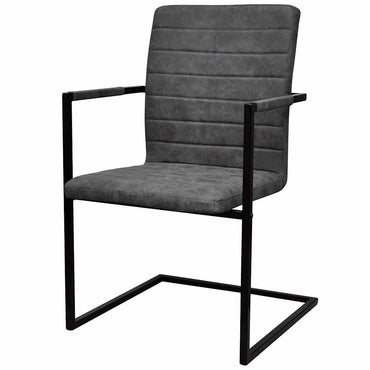 vidaXL Freischwinger 2 Stk. Dunkelgrau Kunstleder