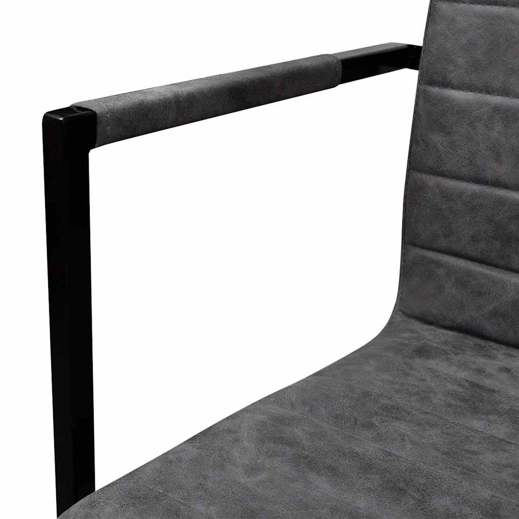 vidaXL Freischwinger 2 Stk. Dunkelgrau Kunstleder