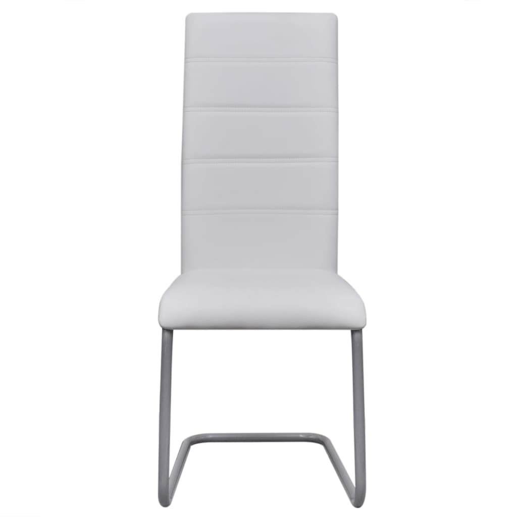 vidaXL Freischwinger 2 Stk. Weiß Kunstleder
