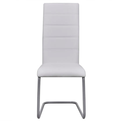 vidaXL Freischwinger 2 Stk. Weiß Kunstleder