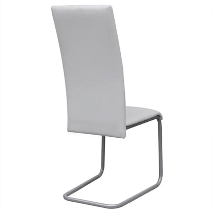 vidaXL Freischwinger 2 Stk. Weiß Kunstleder