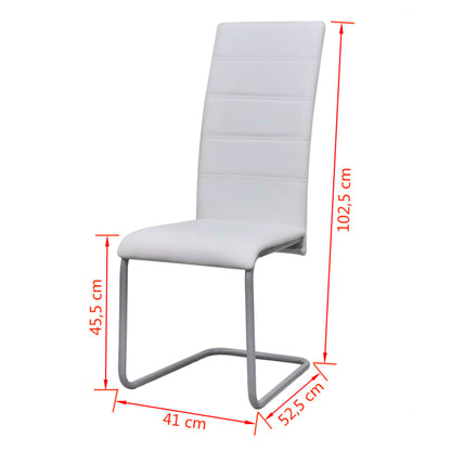 vidaXL Freischwinger 2 Stk. Weiß Kunstleder