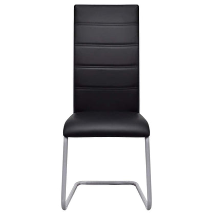 vidaXL Freischwinger 2 Stk. Schwarz Kunstleder