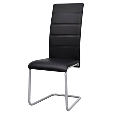 vidaXL Freischwinger 4 Stk. Schwarz Kunstleder