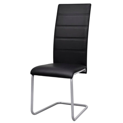 vidaXL Freischwinger 4 Stk. Schwarz Kunstleder